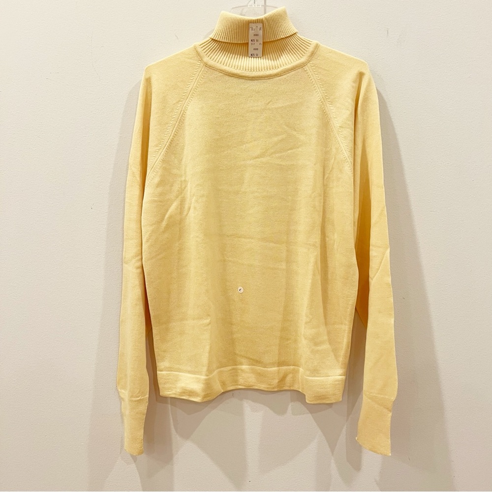 Vintage Lord Jeff Turtleneck Sweater Mens Large Yellow Made in USA Classic NEW